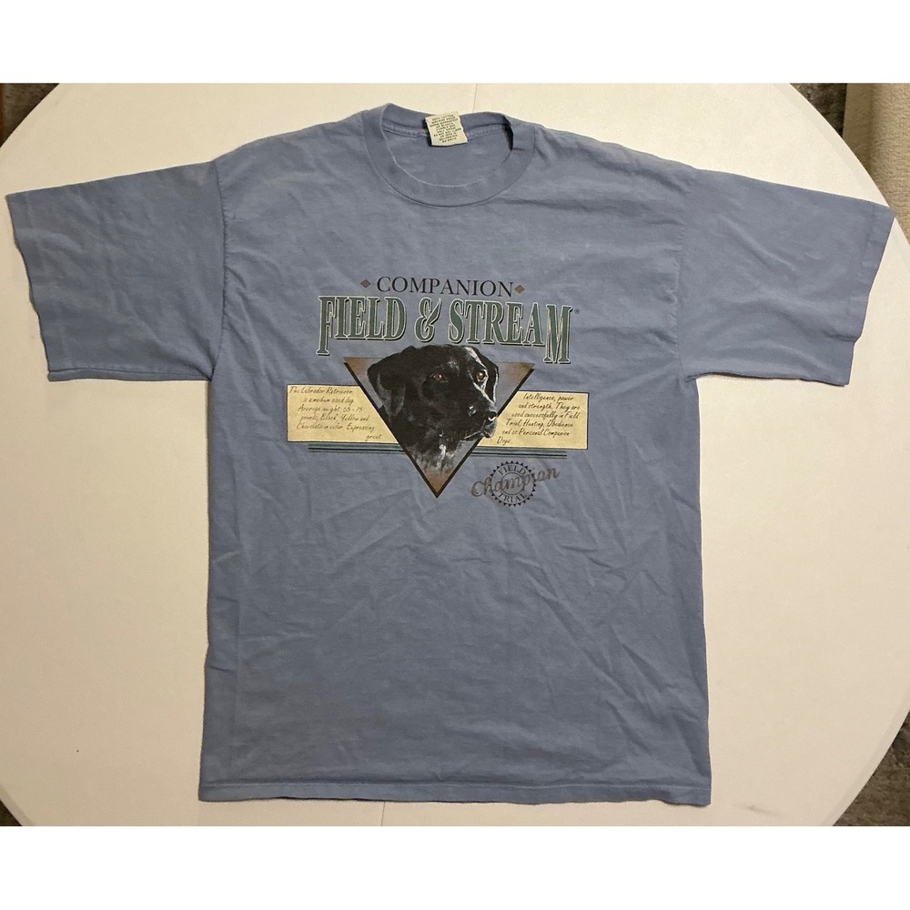 VTG USA Made 90s Field & Stream Labrador Retriever‎ Single Stitch T Shirt XL